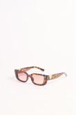 gafas de sol de marco rectangular  con estampado nacarado cafe claro