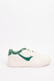 Tenis unicolores casuales con contrastes localizados