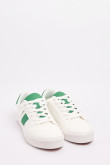 Tenis blancos tipo casuales con contrastes y suelas planas