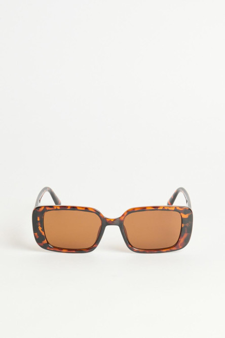 Gafas de sol de marco cuadrado en color café y kaki en carey