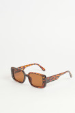 Gafas de sol de marco cuadrado en color café y kaki en carey