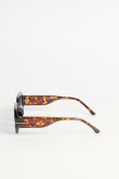 Gafas de sol, marco geométrico negro con laterales en contraste.
