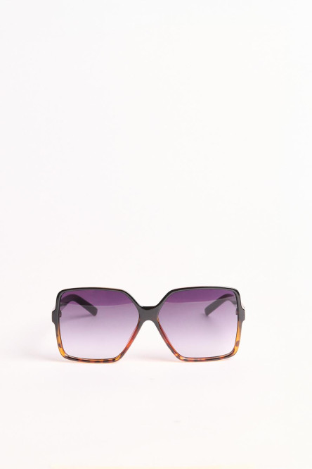 Gafas de sol de marco geométrico recto en color negro nacarado