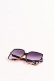 Gafas de sol de marco geométrico recto en color negro nacarado