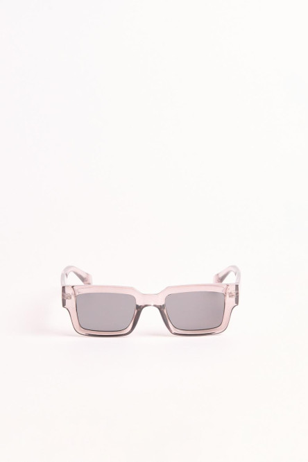 Gafas de sol, con marco en pasta gruesa traslucida color gris.