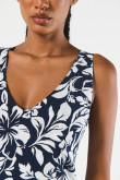VESTIDO LARGO ESTAMPADO/RAYON/ABERTURA FALDA/ESCOTE ESPALDA