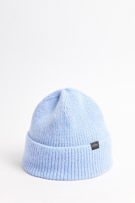 Gorro cuff tejido, vuelta en el bajo unicolor diseño exclusivo Koaj.