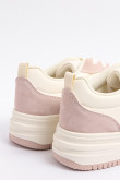 Tenis urbanos tipo skate, blanco con variante kaki y rosa.