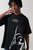 Camiseta negra oversize de Star Wars con cuello redondo