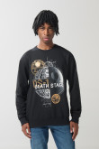 Buzo de Star Wars negro cuello redondo con hombro rodado