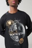 Buzo de Star Wars negro cuello redondo con hombro rodado