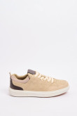 Tenis unicolores casuales con cortes delanteros y contrastes