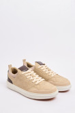 Tenis unicolores casuales con cortes delanteros y contrastes
