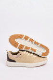 Tenis unicolores casuales con cortes delanteros y contrastes