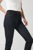 Jean tiro alto jegging azul intenso ceñido con cremallera
