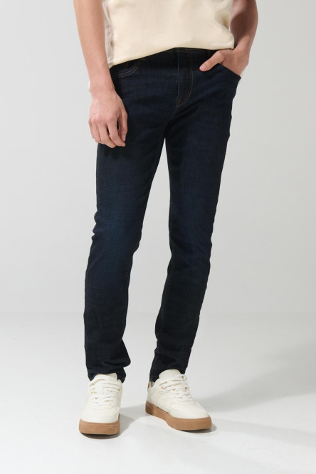 Jean azul intenso skinny con tiro bajo y ajuste ceñido