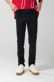 Jean tiro bajo skinny ceñido negro con cremallera en frente