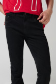 Jean tiro bajo skinny ceñido negro con cremallera en frente