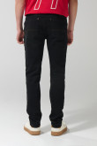 Jean tiro bajo skinny ceñido negro con cremallera en frente