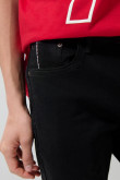 Jean tiro bajo skinny ceñido negro con cremallera en frente