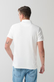 Camiseta polo crema clara con manga corta y botones
