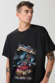 Camiseta negra oversize cuello redondo de Judas Priest