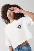 Camiseta crop top oversize crema clara de Mafalda