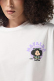 Camiseta crop top oversize crema clara de Mafalda