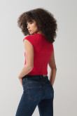 Camiseta ajustada roja oscura de Mafalda con manga corta