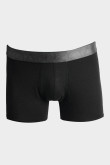 Bóxer en algodón negro brief-medio con cintura en contraste