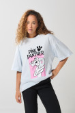 Camiseta azul clara oversize manga corta de la Pantera Rosa