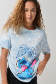 Camiseta tie dye azul cuello redondo de Lilo & Stitch