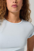 Camiseta manga sisa azul clara con cuello redondo