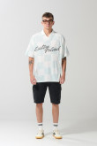 Camiseta oversize para hombre tipo polo manga corta