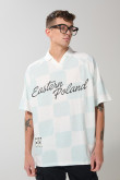 Camiseta oversize para hombre tipo polo manga corta