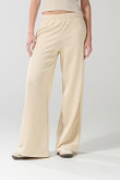 Pantalón unicolor jogger con bota recta en tela gruesa