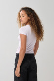 Camiseta lila clara en rib manga corta de Los Picapiedra