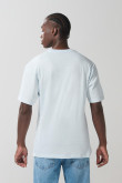 Camiseta en algodón manga corta unicolor estampada