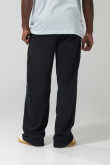 Pantalón unicolor tipo jogger bota recta con bolsillos