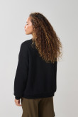 Buzo unicolor perchado oversize cuello redondo