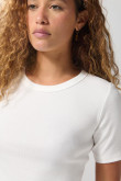 Camiseta con texturas de canal y manga corta unicolor