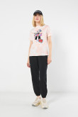 Camiseta de Coca-Cola rosada tie dye manga corta