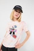 Camiseta de Coca-Cola rosada tie dye manga corta