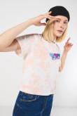 Camiseta crop top rosada tie dye de Coca-Cola