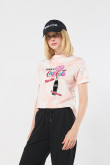 Camiseta manga corta rosada tie dye con arte de Coca-Cola