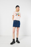 Camiseta tie die rosada crop top de Coca-Cola