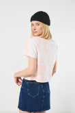 Camiseta tie die rosada crop top de Coca-Cola