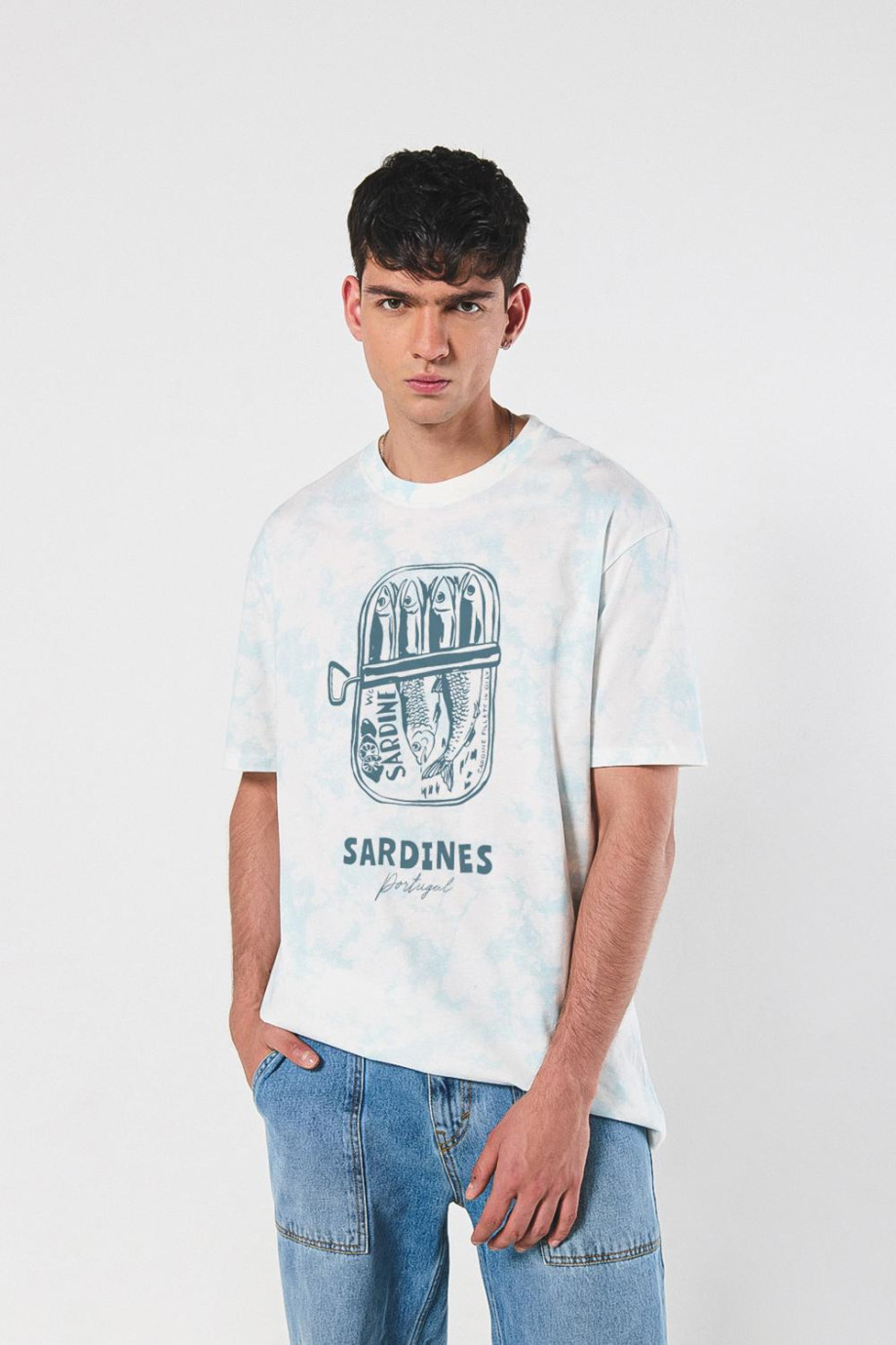 Camiseta oversize manga corta de sardinas