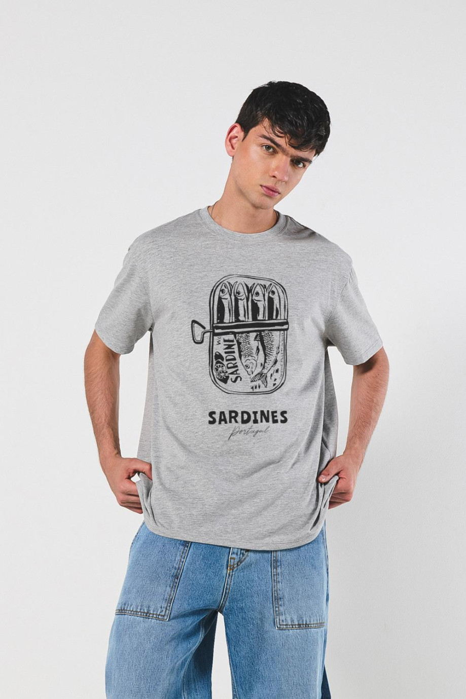 Camiseta oversize manga corta de sardinas