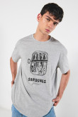 Camiseta oversize manga corta de sardinas
